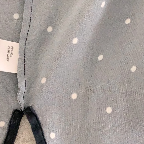 St.John. Navy blue, white dots, stretchy silk, like new. - Picture 5 of 5